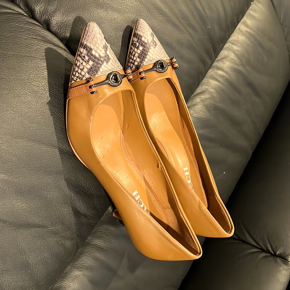 Coach Lauri Python Snake Cognac Leather Pointed T… - image 5